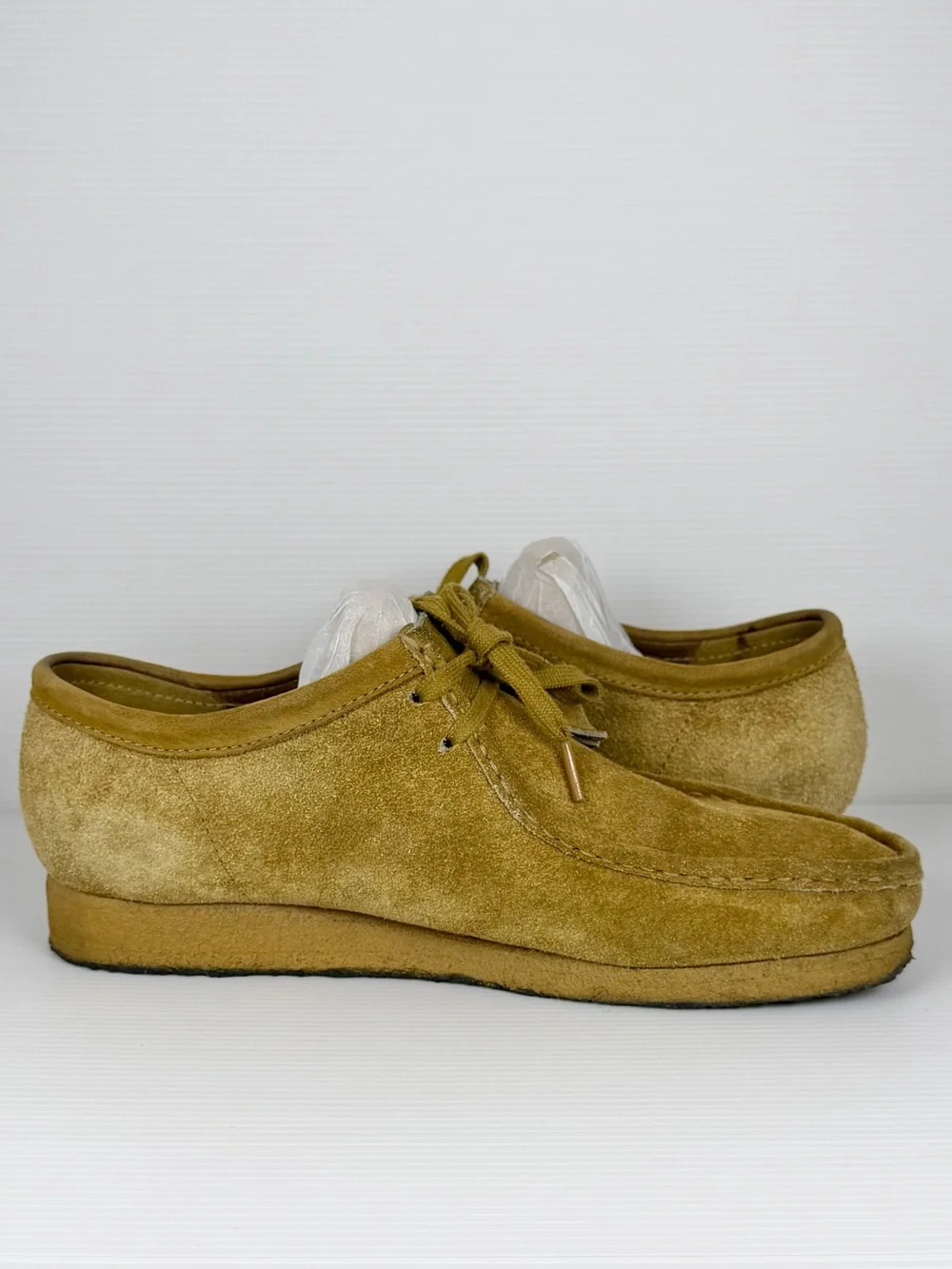 Clarks Originals Wallabee Men’s 11.5 Tan Suede Moc Toe Crepe Sole Shoes